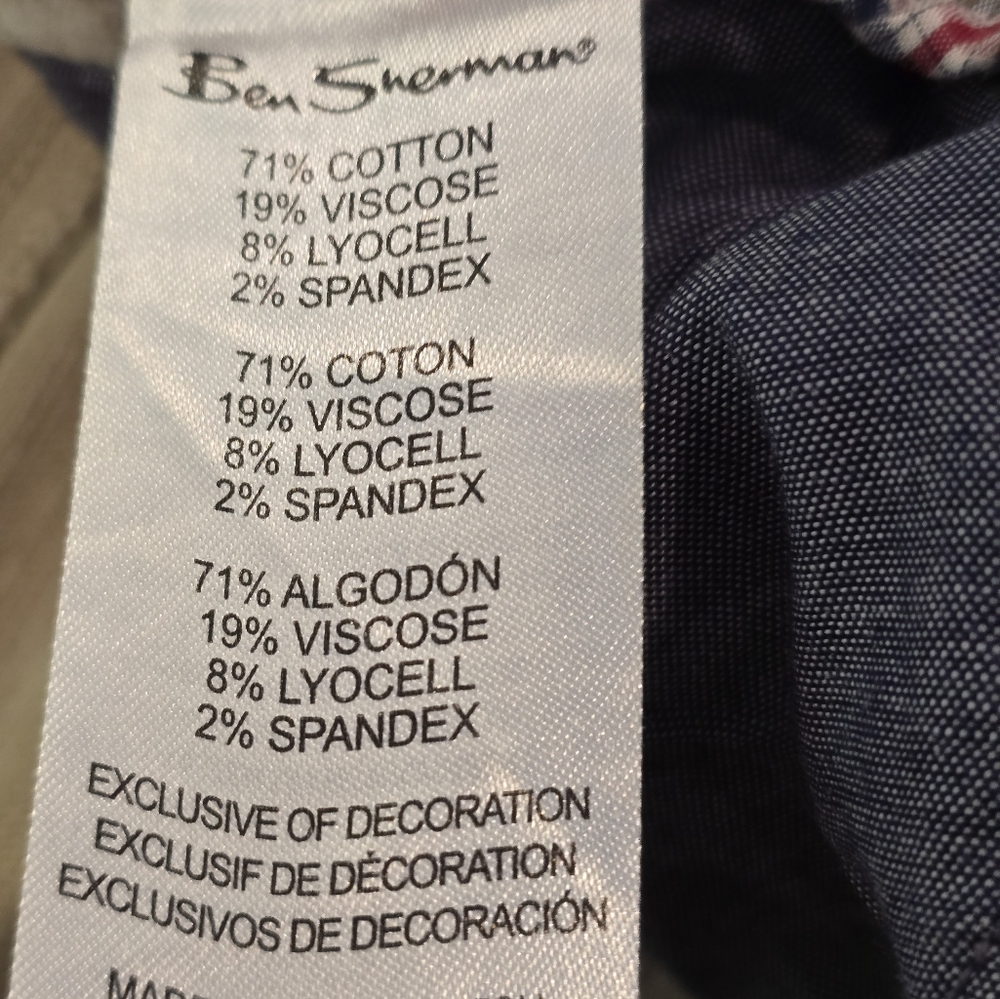 Tan / Biege / Khaki Ben Sherman Slim Fit Pants - Picture 4 of 7